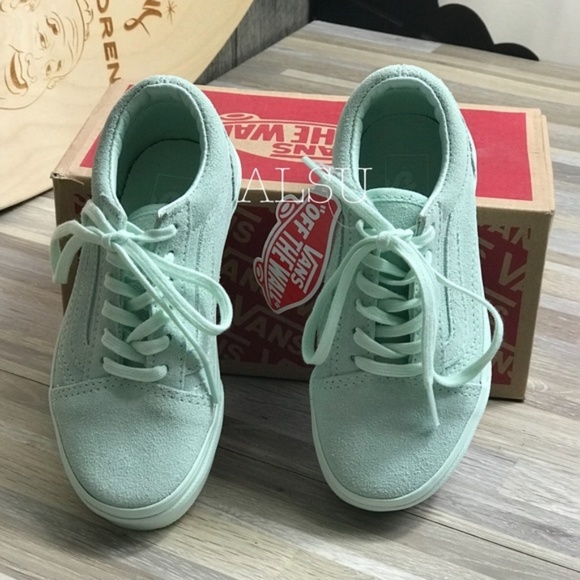 NWT VANS Old Skool Suede Mono Aqua Glass Kid’s - Picture 6 of 8